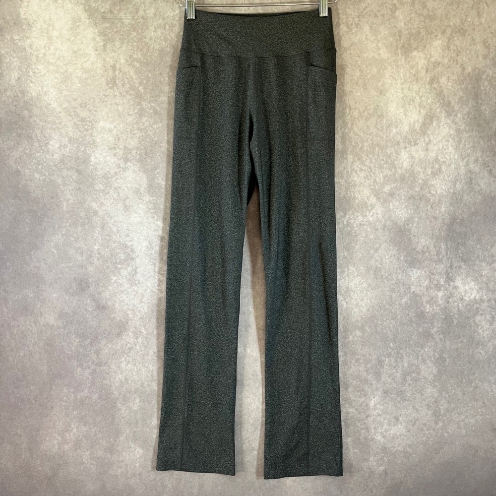 Skechers GoWalk Pants Women Small Gray High Waisted Straight Leg Pockets Yoga
